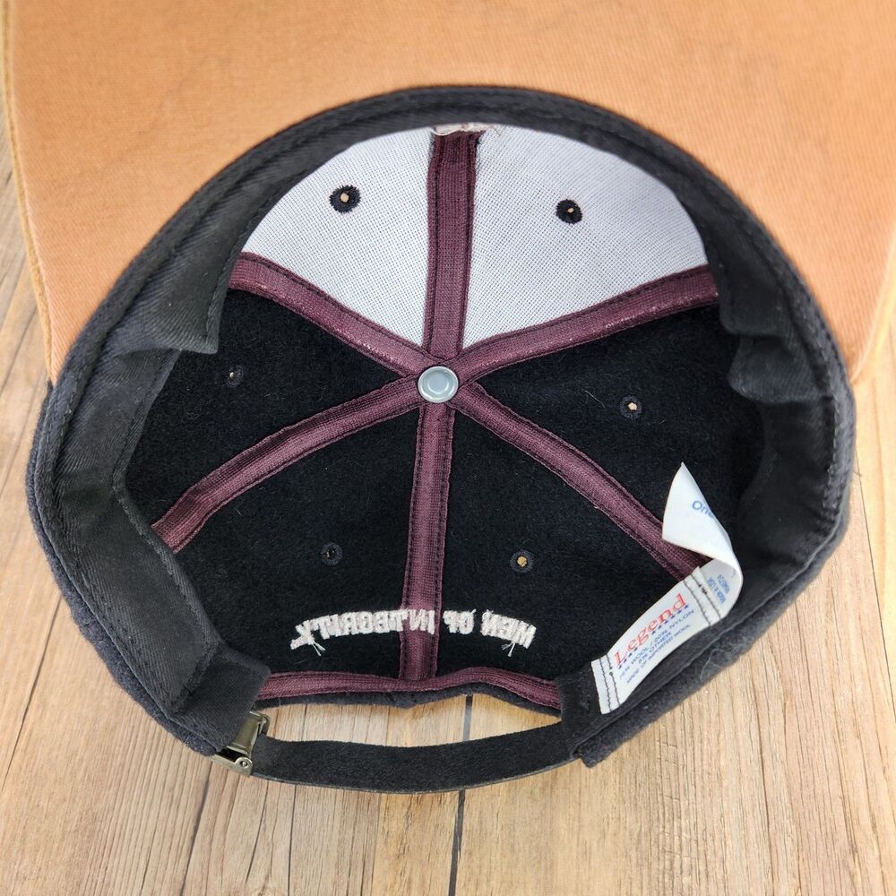VTG Promise Keepers Men of Integrity Felt Baseball Cap Black Brown Strapback USA - Picture 9 of 10